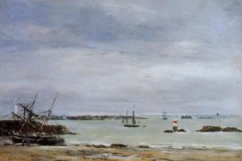 Eugene Boudin : Portreiux, the Port at Low Tide